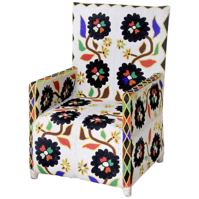African Beaded Chair at 1stDibs