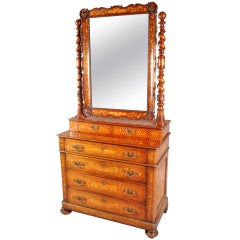19th Century Dutch Marquetry Dressing Chest