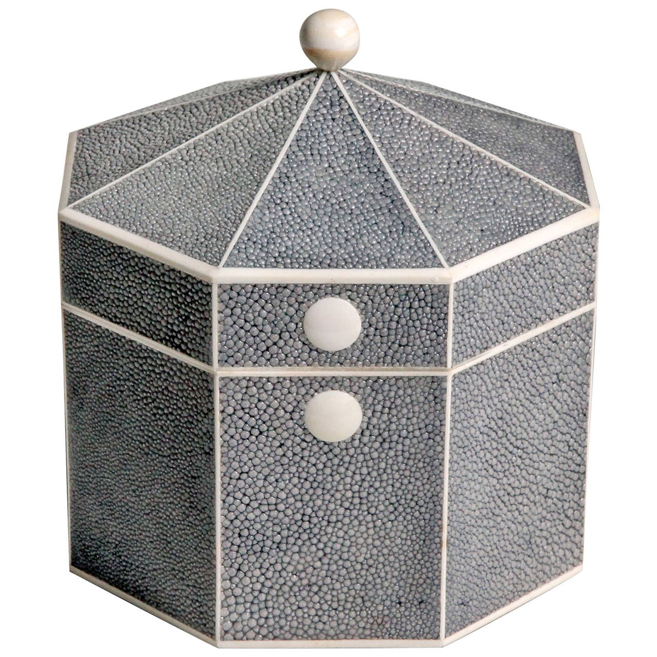 Octagonal Shagreen Jewelry Box at 1stdibs
