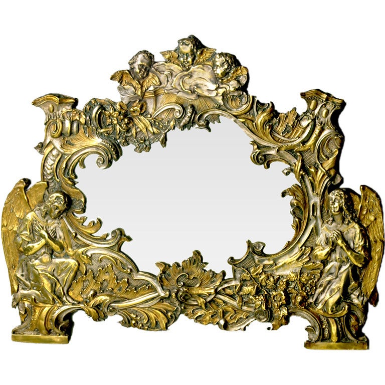 Italian Repousse Mirror For Sale