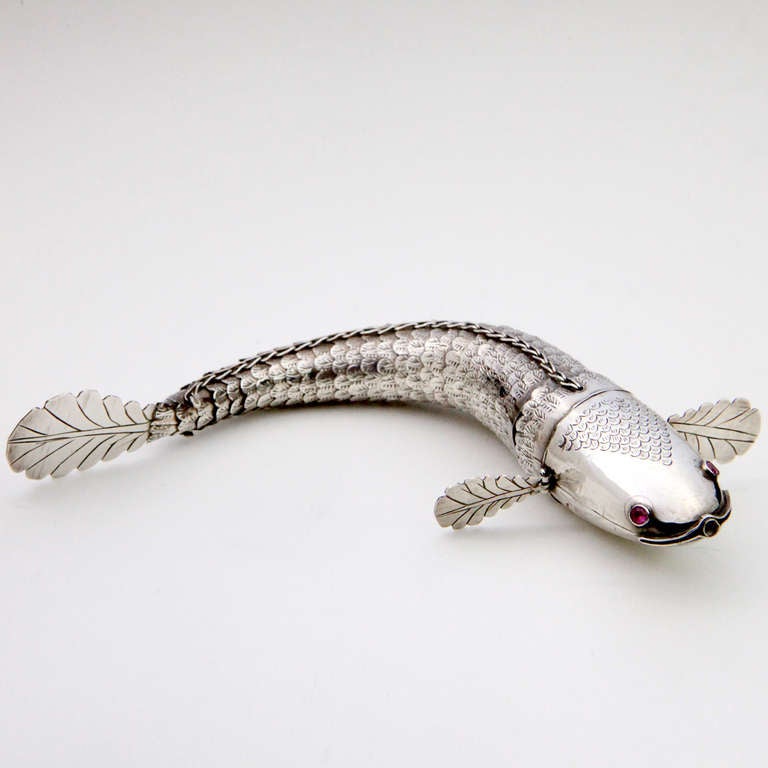 silver articulated fish