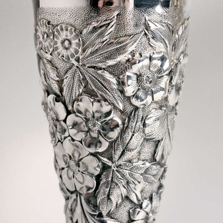 Pair of Silver Vases at 1stDibs