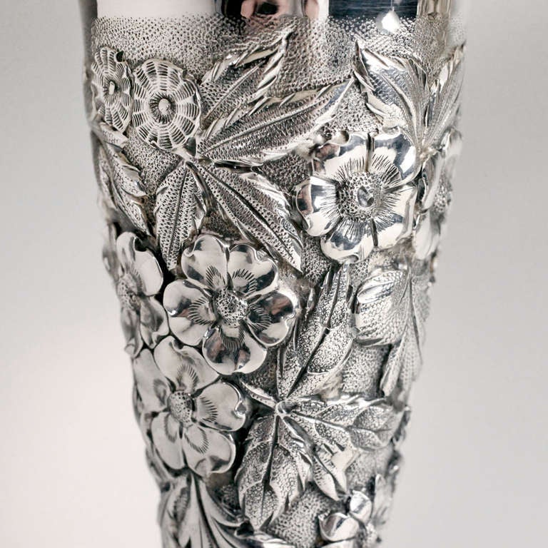 American Pair of Silver Vases