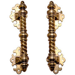 Antique Pair Brass Door Pulls