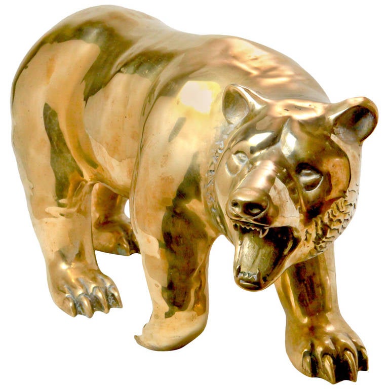 Brass Bear Sculpture at 1stDibs