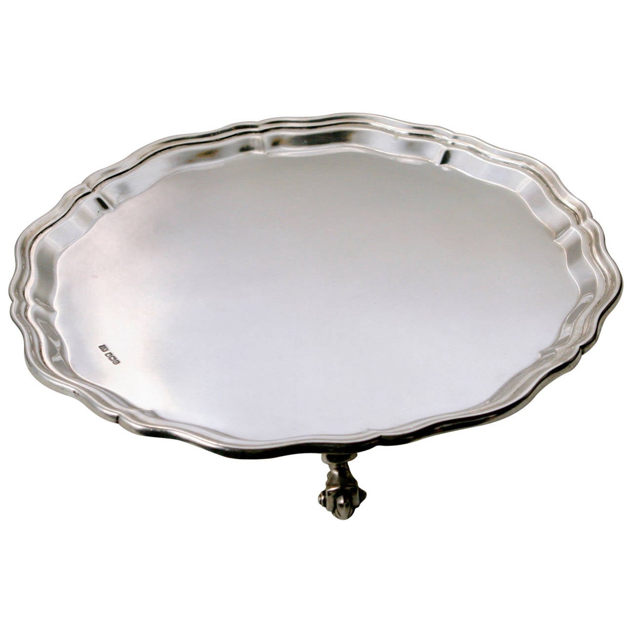 Round Silver Tray For Sale at 1stdibs