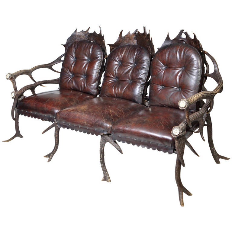 Bavarian Antler Settee