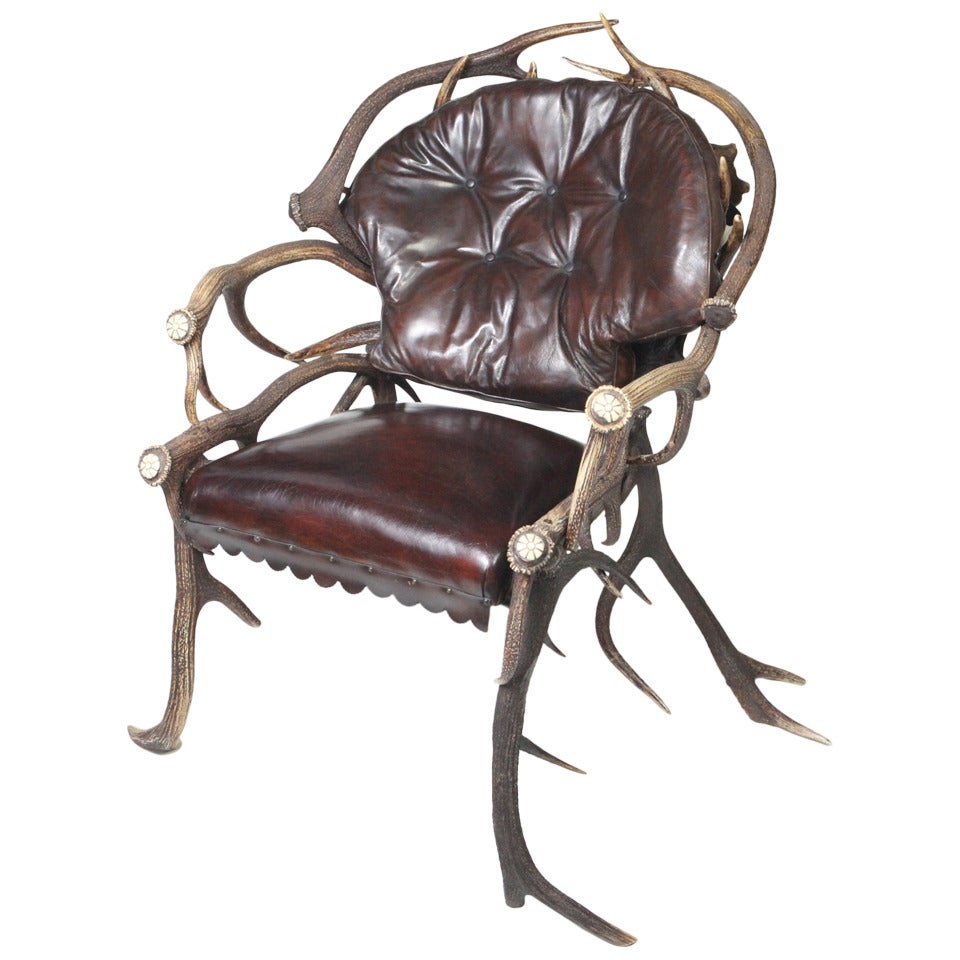 Bavarian Antler Armchair For Sale