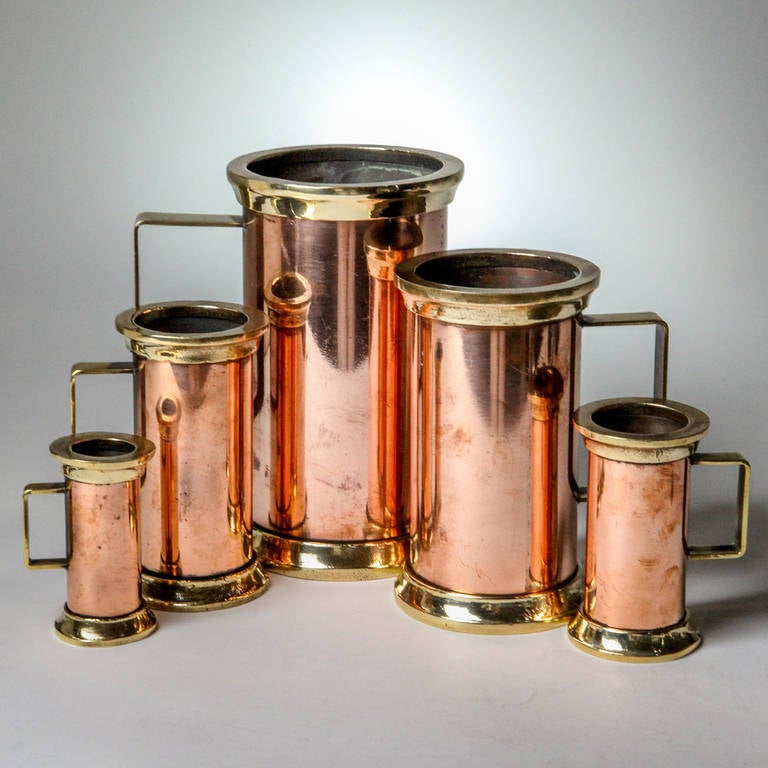 Antique Cooper and Brass Tankards In Excellent Condition In New York, NY