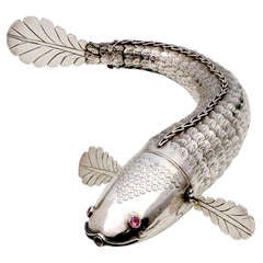 Antique Articulated Silver Fish