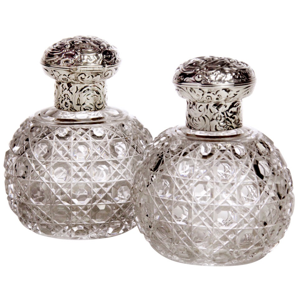 Pair of Crystal Perfume Bottles