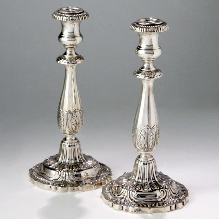 Pair of Victorian silver candlesticks. Hallmarked: Sterling silver - 350 Fisher.