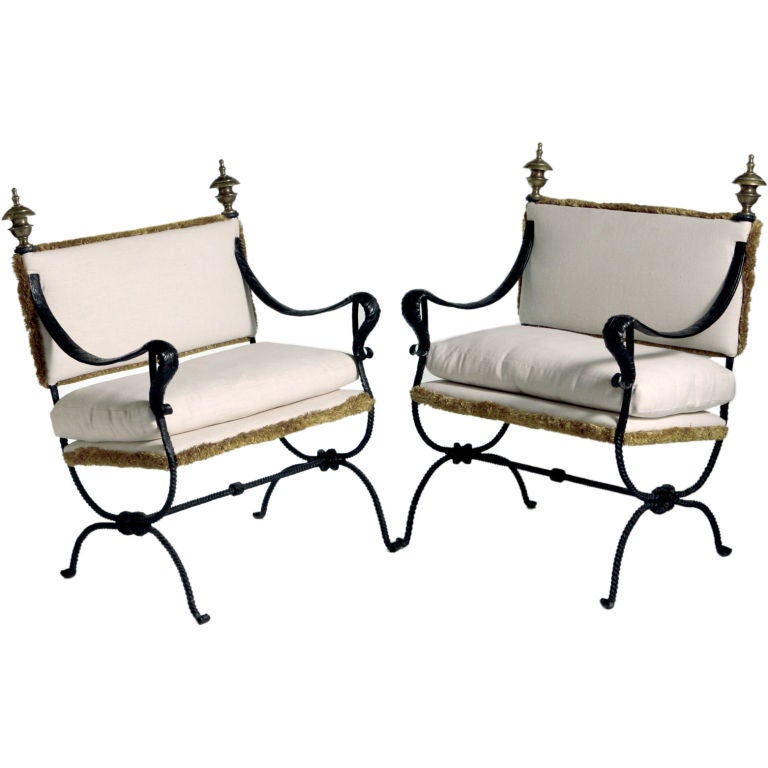 Pair of French Iron Benches