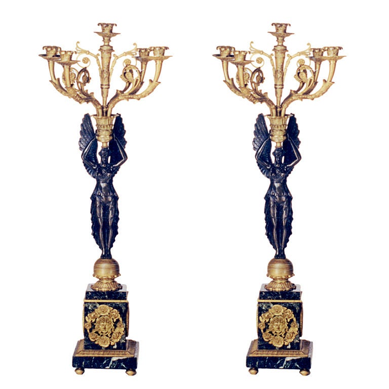 Pair of Bronze Candelabra