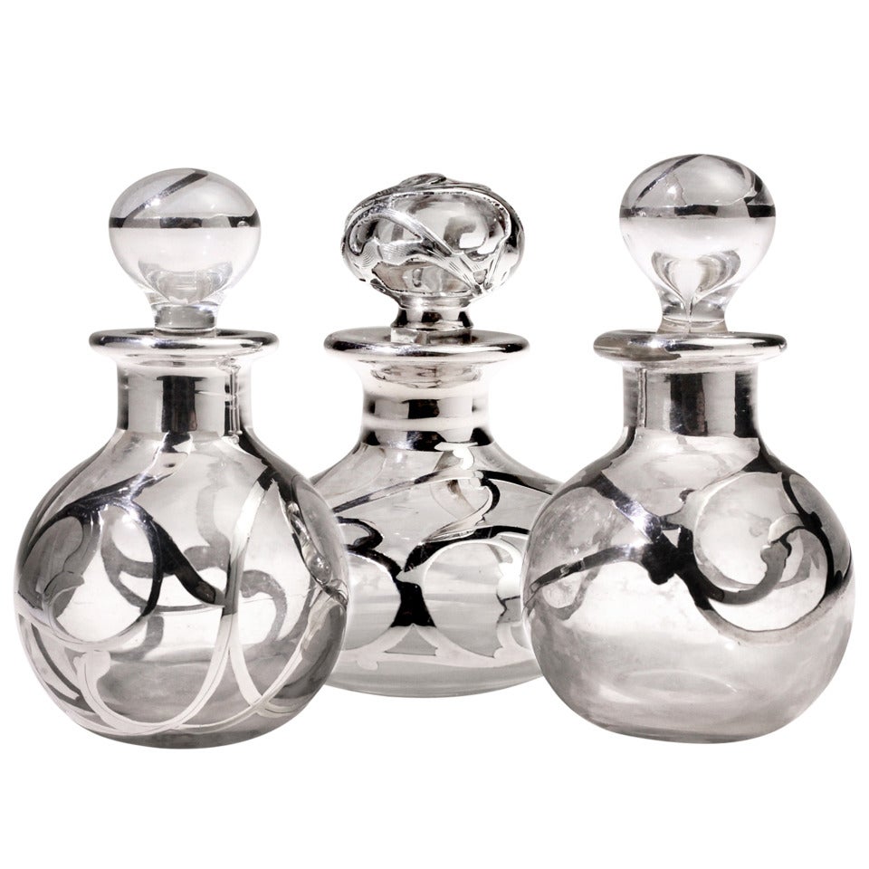 Silver Overlay Perfume Bottles