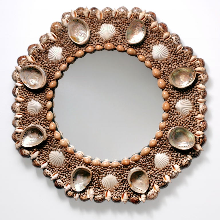 Pair Vintage Shell Mirrors at 1stdibs