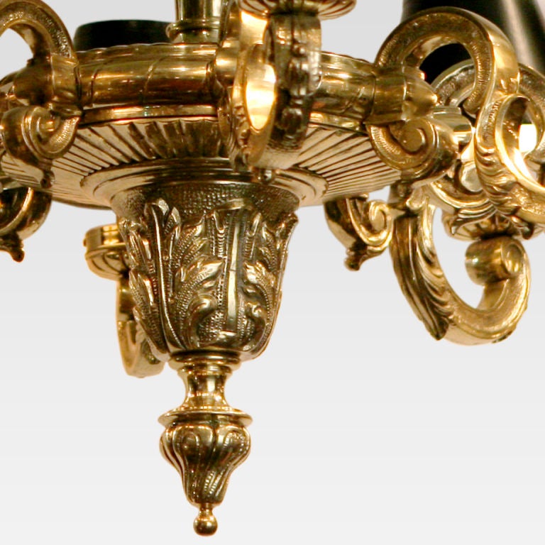 19th Century Irish Brass Chandelier