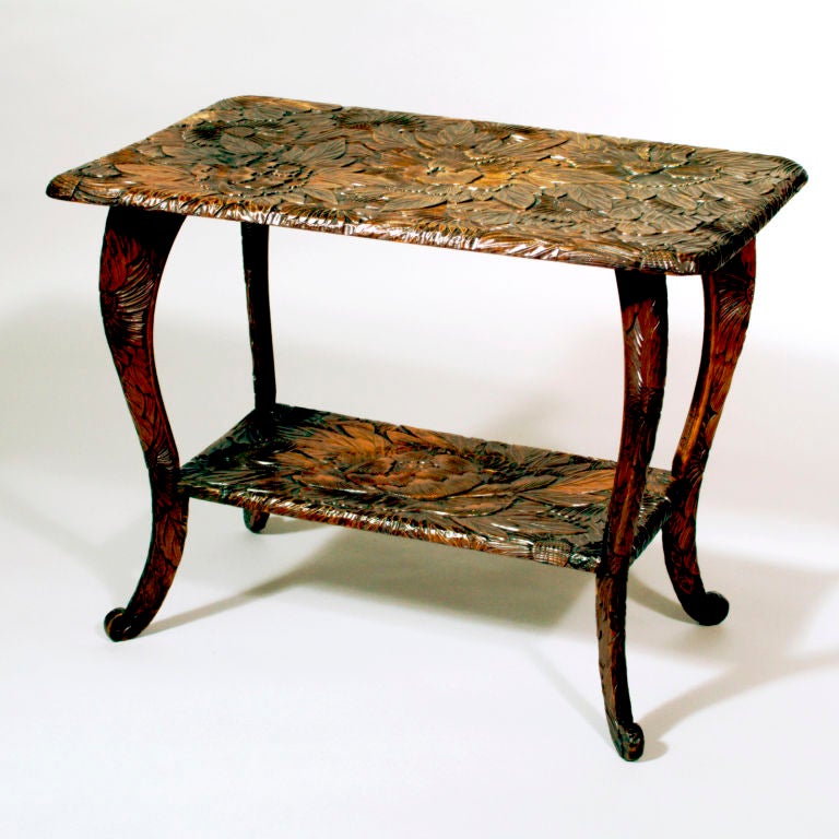 Carved Chrysanthemum Table