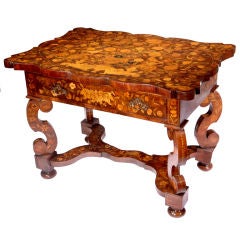 Rare 18th Century Dutch Marquetry Table