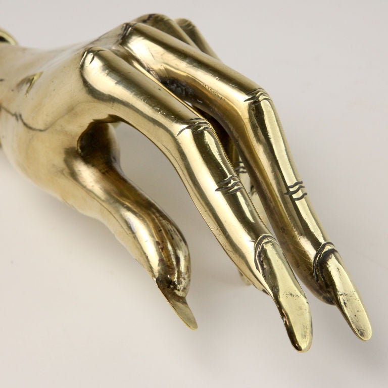 English Antique Brass Female Hand