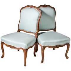 Antique French Walnut Bergere Side Chairs