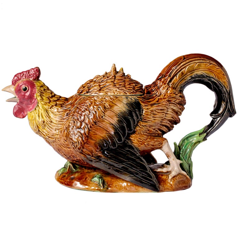 George Jones Rooster Teapot For Sale
