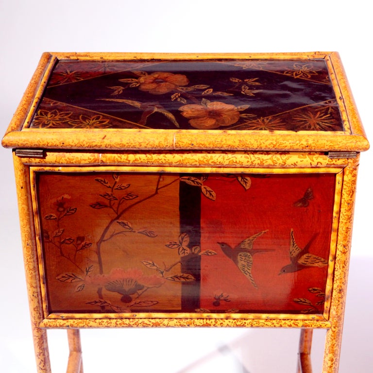 19th Century English Bamboo Sewing Table