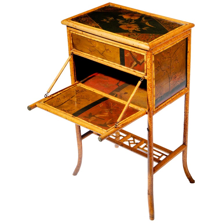 English Bamboo Sewing Table