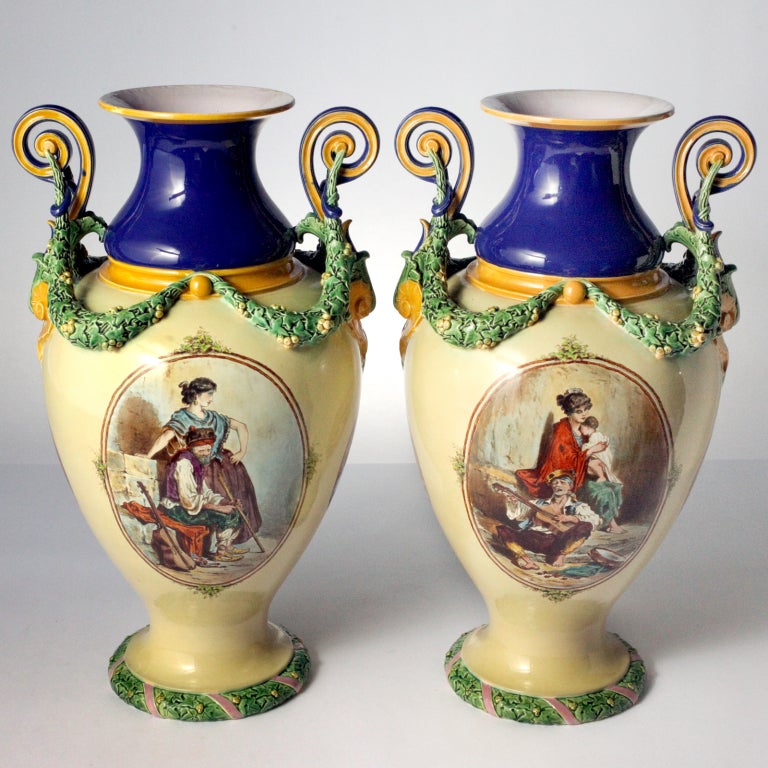 Pair of Minton Vases For Sale at 1stdibs