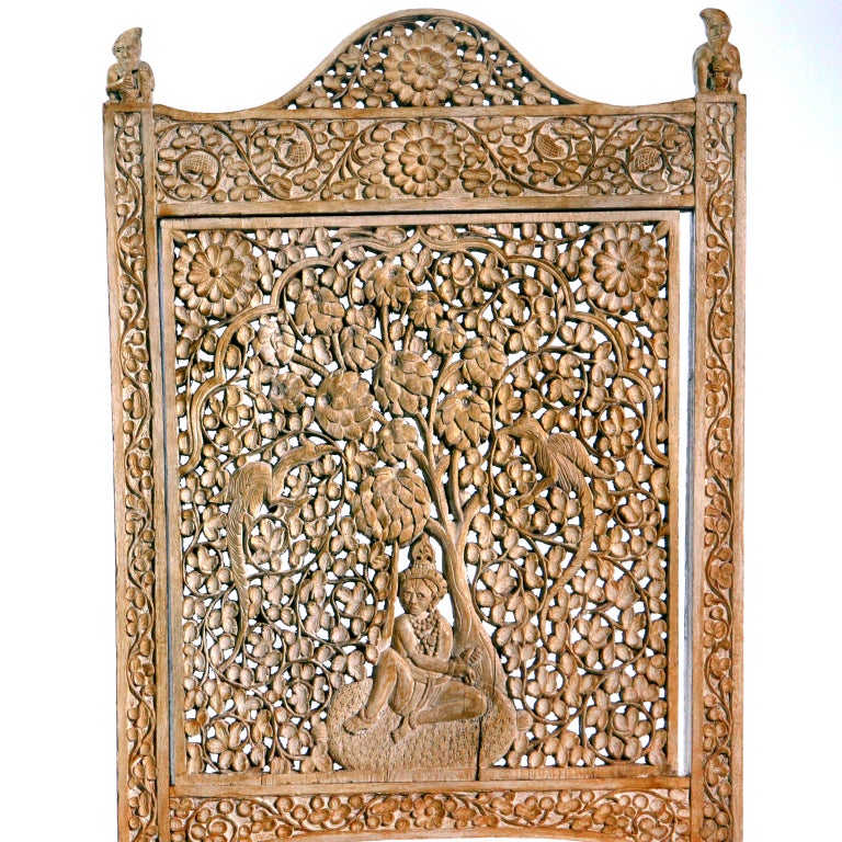 Carved Burmese Side Chairs In Excellent Condition In New York, NY