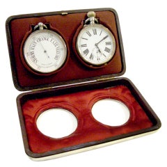 Vintage Travel Clock & Barometer