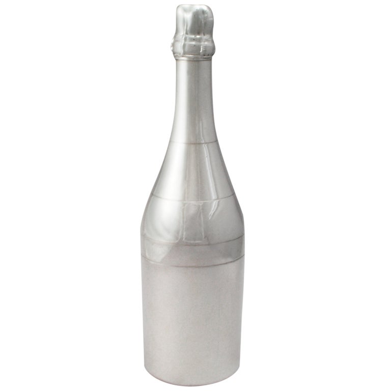 Silver Champagne Bottle at 1stDibs