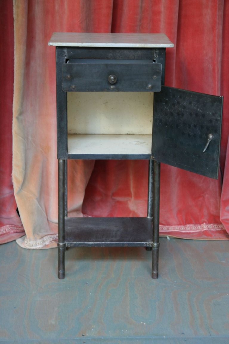 20th Century French Industrial Hospital Nightstand