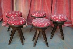 Vintage Set of 5 French Children Stools