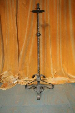 Spanish Gilt Wrought Iron Floor Lamp