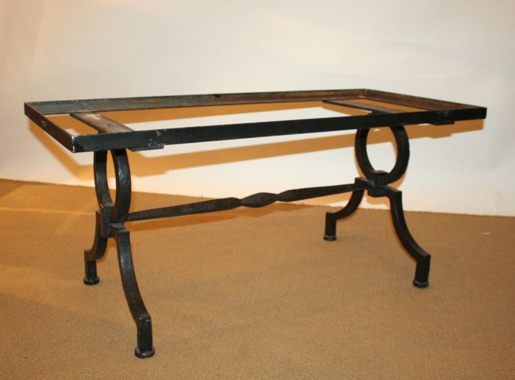 French 1940s Heavy Wrought   Iron Coffee Table,