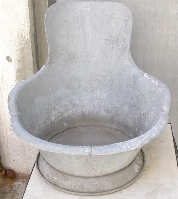 French 19th C. zinc bathing tub