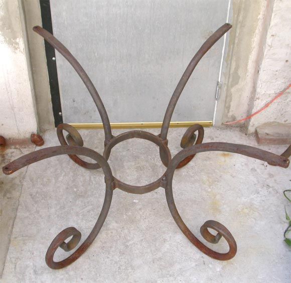 French wrought iron oval table base