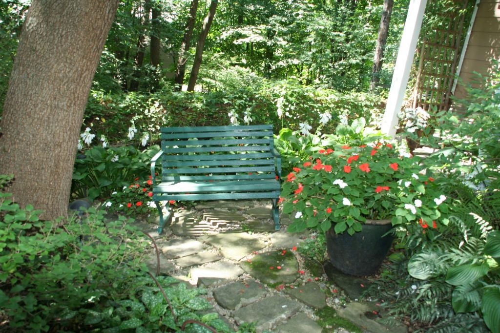 Iron Small Green Garden Bench