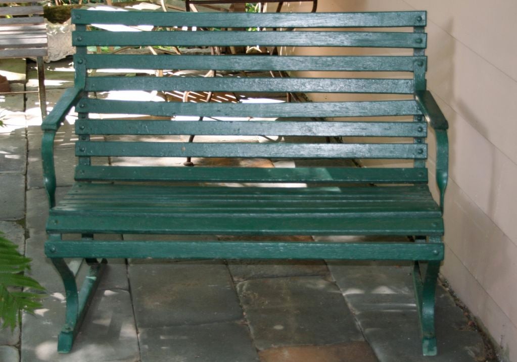 Small Green Garden Bench 1