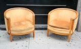 Antique Pair of French Art Deco Style Arm Chairs