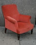French Armchair in Salmon Colored Velvet