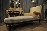 Chaise Lounge with Black Wood Trim
