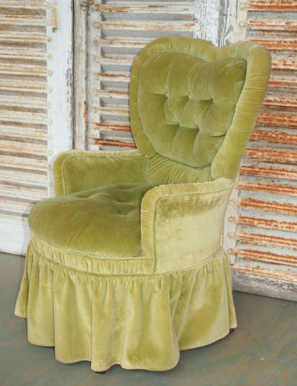 Green Velvet Vanity Chair at 1stdibs Green Velvet Vanity Chair at 1stdibs