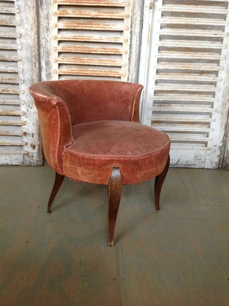 Sgabello da toilette francese degli anni '40