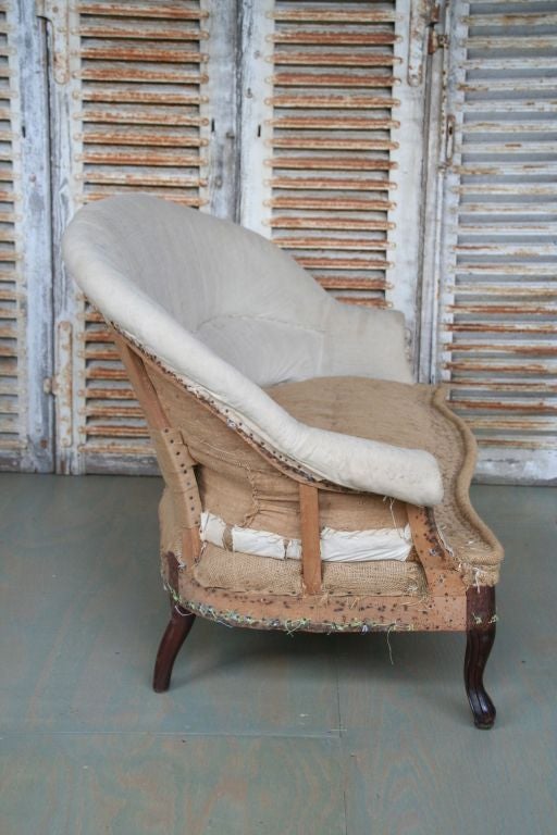 French 19th Century Settee with Curved Legs 1