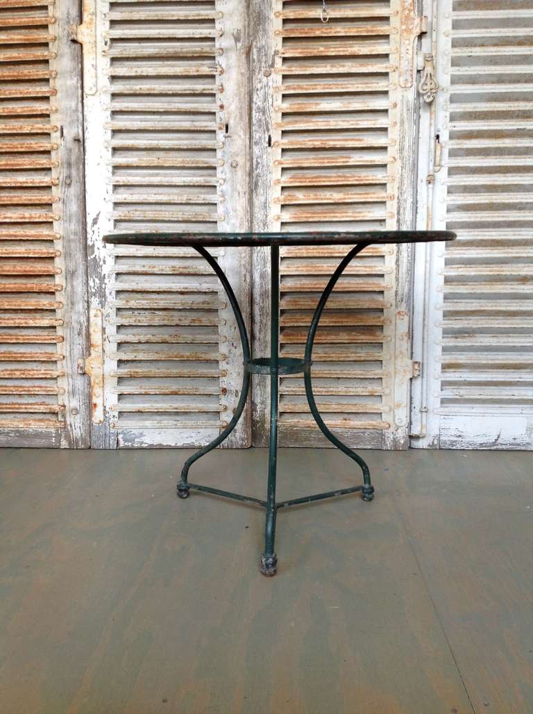 French  Early 20th C Green Painted Garden Table In Good Condition In Buchanan, NY