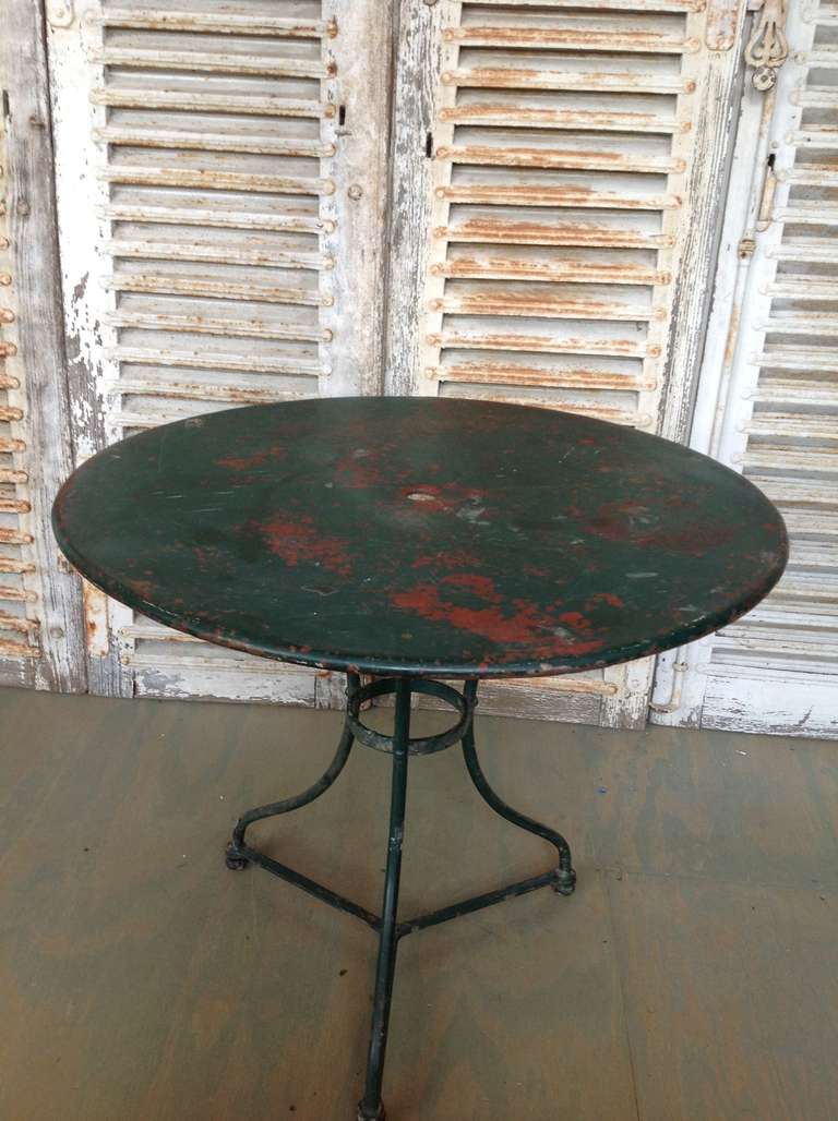 19th Century French  Early 20th C Green Painted Garden Table