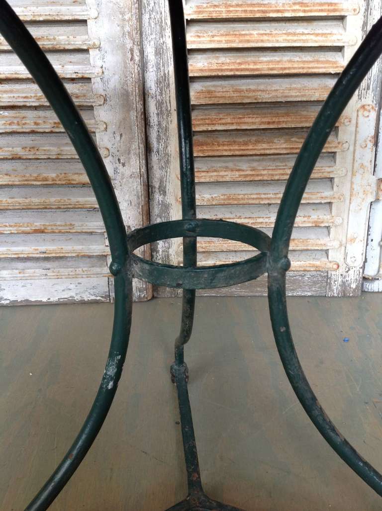 French  Early 20th C Green Painted Garden Table 1