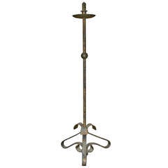 Spanish Gilt Wrought Iron Floor Lamp